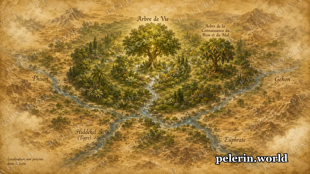 Carte interactive du Jardin d'Éden.