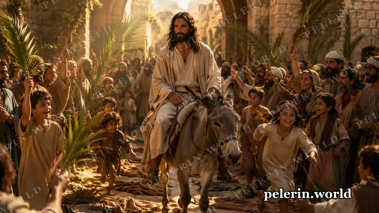 Scène illustrée de Jérusalem au temps de Jésus.